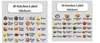 Waterproof Kitchen Spice Jar Label Stickers (Pack of 1 - 60 Stickers)