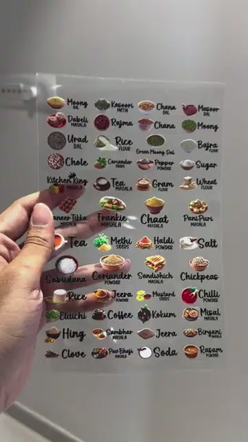 Waterproof Kitchen Spice Jar Label Stickers (Pack of 1 - 60 Stickers)