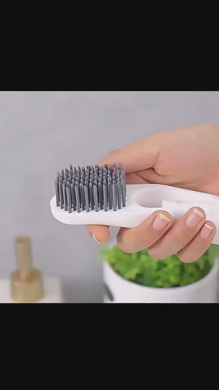 Multi-Purpose Shoes Brush with Refillable Container  (Pack of 1)