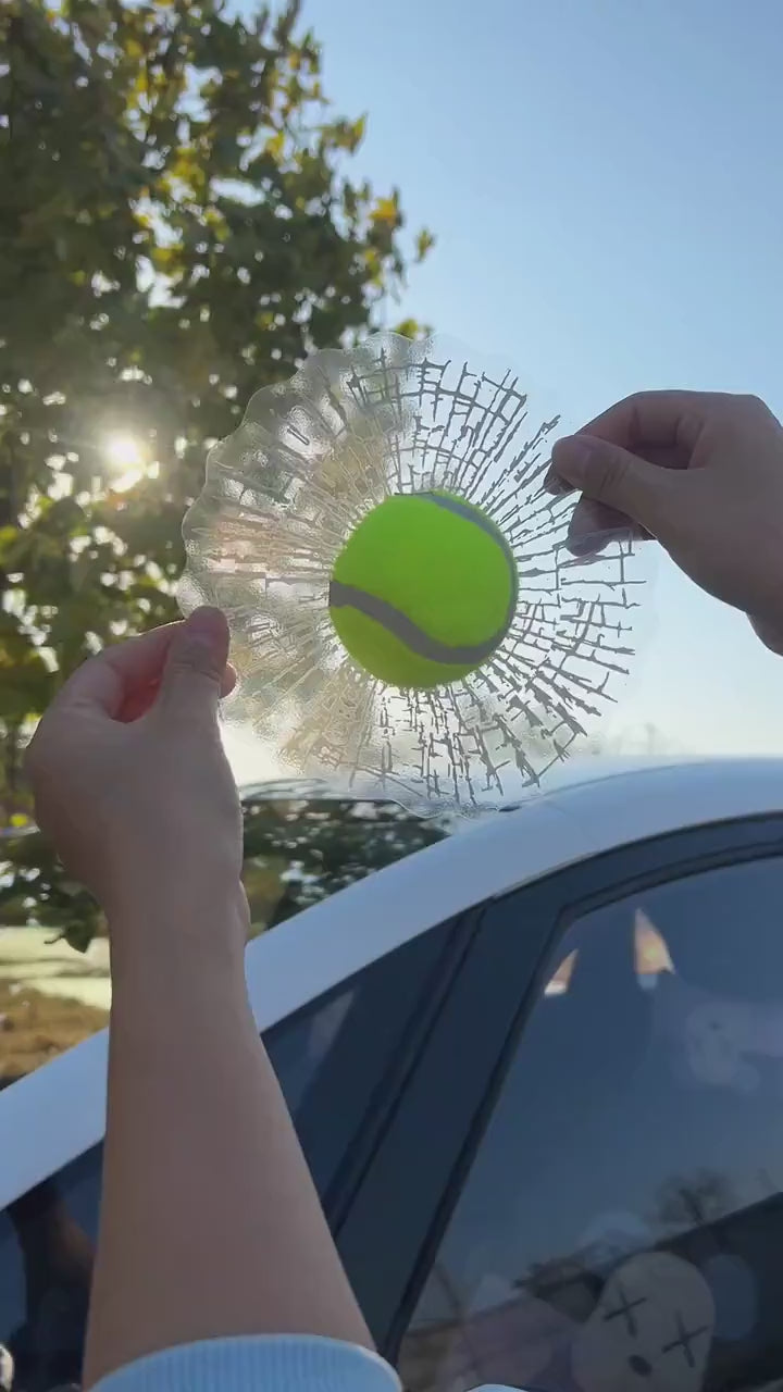 3D Broken Glass Football Car Sticker